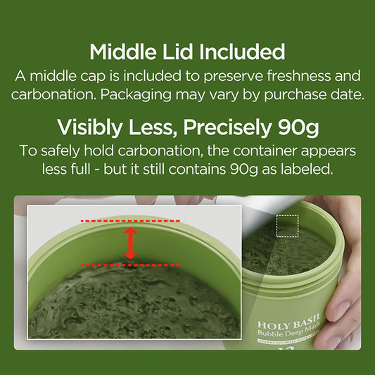 Holy Basil Bubble Clay Mask with Silicone Brush – Deep Cleansing Pore Detox & Blackhead Remover Face Mask
