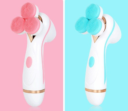 3-in-1 Electric Silicone Facial Cleansing Brush – Deep Pore Cleanser & Face Massager