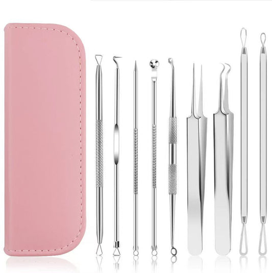 9-Piece Blackhead Remover Tool Kit – Professional Pimple Extractor Set with Case